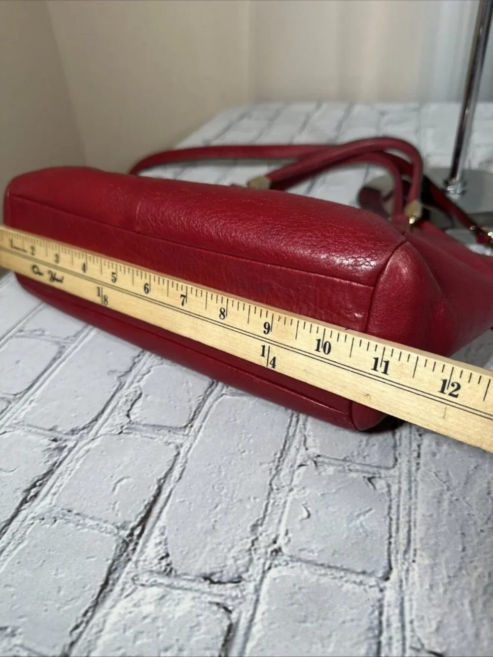 Coach Kelsey Pebbled Leather Red Satchel Crossbody Bag Purse